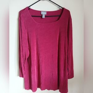 Travelers By Chico's Wine Red Tunic Top Size XL